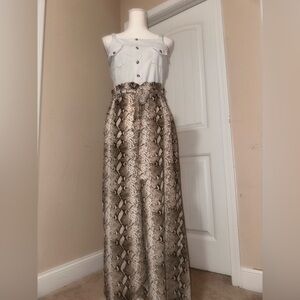 Justify Brown Snake Print A-Line Skirt